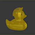 Yellow Mechanical Decorative Duck Furniture Ornament With Gray Helmet And Buttons
