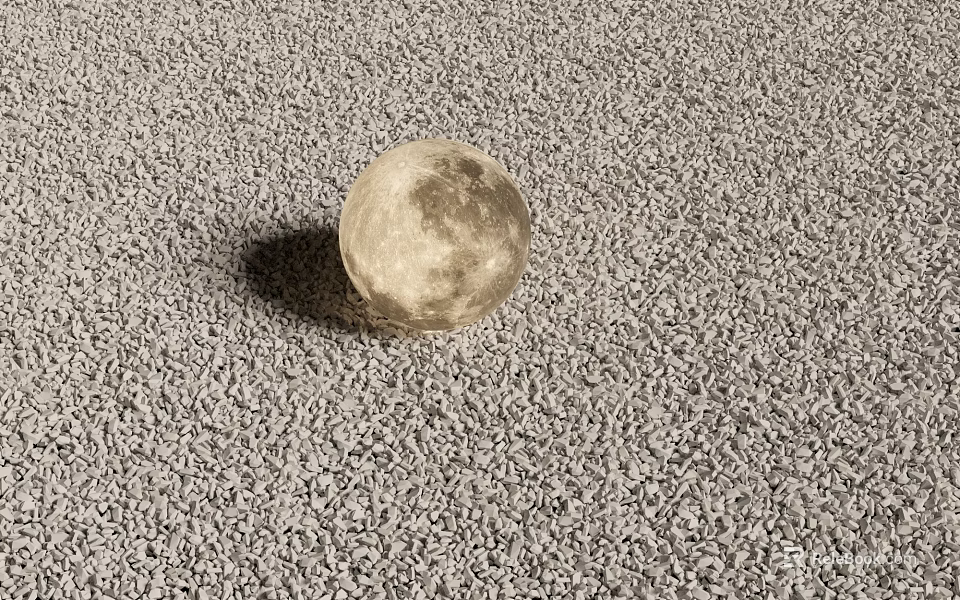 Creative Moon Shaped Decorative Light on Gray Carpet for Home Decor 3d model 