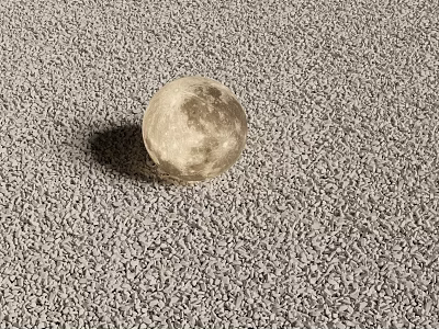 Creative Moon Shaped Decorative Light on Gray Carpet for Home Decor 3d model