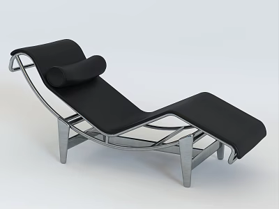 Modern Black Lounge Chair With Sleek Metal Frame And Contemporary Design 3d model