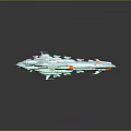Futuristic Cosmic Spaceship Model With Blue Sleek Design Circular Components And Orange Accents