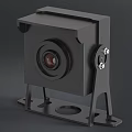 Black Projection Surveillance Camera with Stable Mount and High Definition Lens 3d model
