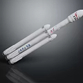 Military Weapon Multi Stage Rocket With White Boosters And Engine Structure Design 3d model
