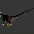 3D Fantasy Weapon Model With Feathered Long Tail And Horned Head Structure Design