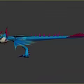 Flying Blue Red Winged 3D Dragon Character With Detailed Mythical Creature Design