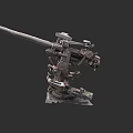 Vintage Warship Naval Gun Featuring Metal Structure and Military Design Elements 3d model