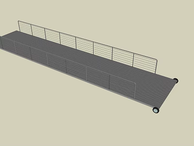 Portable Metal Road Facility Platform With Guardrail And Movable Wheels For Temporary Use 3d model
