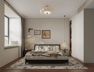 Middle Style Bedroom 3d model