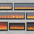Modern Wall Mounted Fireplaces With Realistic Flame And Various Styles 3d model