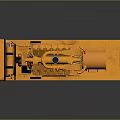 Orange Industrial Diesel Generator With Engine Fan And Mechanical Base