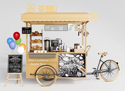 Modern Vending Truck Cart Fast Food Truck Mobile Booth 3d model