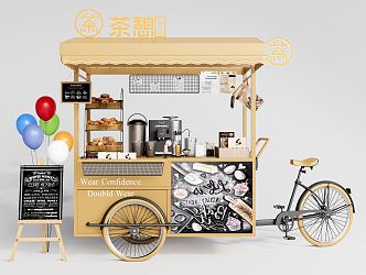 Modern Vending Truck Cart Fast Food Truck Mobile Booth 3d model