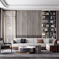 Light Luxury Sofa Coffee Table Combination 3d model