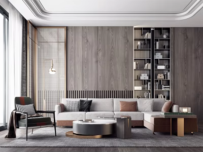 Light Luxury Sofa Coffee Table Combination 3d model