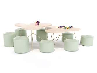 Modern Children's Table and Chair Children's Table and Chair Combination 3d model