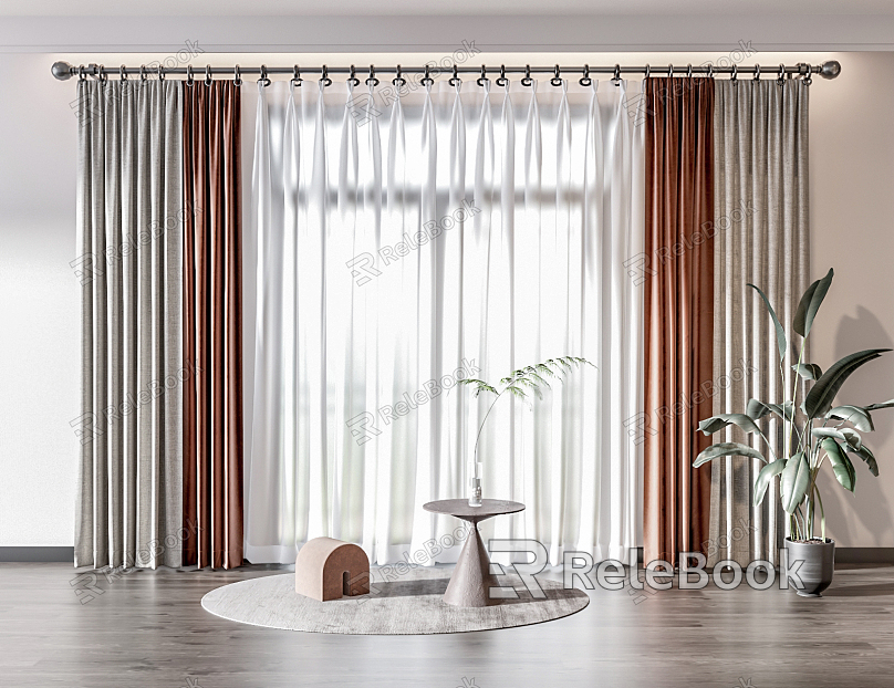 modern curtain cloth curtain model