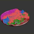 Natural Landscape with Miniature Round Terrain and Lush Green Trees