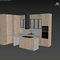 Modern Kitchen Interior Featuring Wooden Cabinets Marble Countertop Island And Appliances