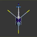 Aerospace Purple Helicopter With AIR LUX Design Yellow Rotor Tips And Reflective Surface