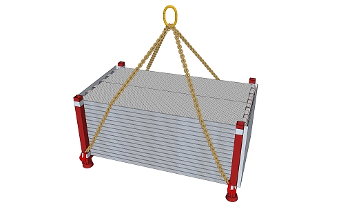 Modern industrial equipment galvanized chain hoisting steel plate 3d model