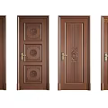 Elegant Wooden Swing Doors With Various Carved Patterns And Metal Handles
