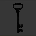 Vintage Metal Key With Ring Shaped Decorative Handle And Intricate Design On Dark Background