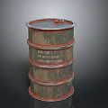 Rustic Metal Oil Drum With FEDCO 1018 Label For Household Storage