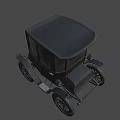 Black Vintage Classic Car With Retro Body Design And Large Wheels