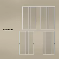 Poliform Modern Interior Sliding Doors With White Frame And Neutral Wall Design 3d model