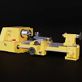 Yellow Industrial Lathe With Main Spindle Tool Rest Tailstock And Bed