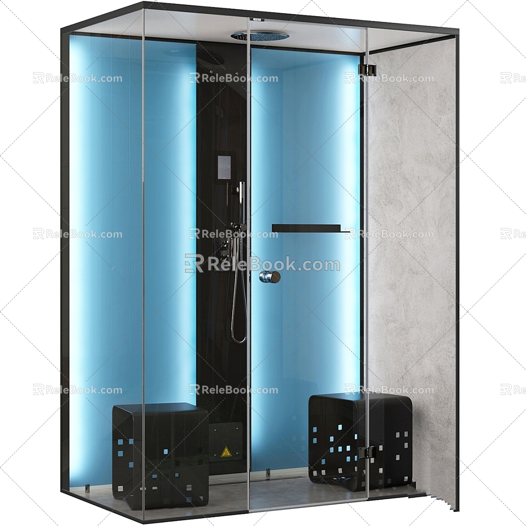 Modern Shower Sauna Steam Sauna Shower Tylo Pixel 3d model