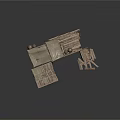 Ancient Wooden Architectural Structures Featuring Platforms Shelves Railings And Roof Frames