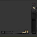 Modern 223 Remington Pistol with Red Dot Sight Magazines and Bullets on Black Surface