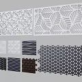 Various Decorative Wall Panel Designs With Intricate Cutout Patterns And Textured Surfaces 3d model