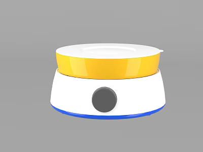 Modern White Base Device With Yellow Upper Part Blue Edge And Gray Control Button 3d model