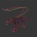 Fantasy Role And Creature 3D Model With Cat Like Body And Extended Tentacles