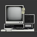 Vintage CRTC Systems Computer With Monitor Keyboard Floppy Drive And Mouse