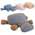 Cute Soft Colorful Hippo Plush Stuffed Toys With Different Colors For Kids