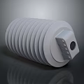 Automotive Parts Cylindrical Shape with Ribbed Surface and Square End Mounting Hole