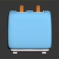 Blue Toaster Electronic Kitchen Appliance With Toasted Bread Slices Inside