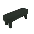 Dark Green Textured Upholstered Bench With Cylindrical Legs Modern Design
