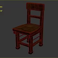 Reddish Brown Wooden Leisure Chair With Simple Backrest Natural Wood Grain And Black Foot Pads