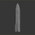 Silver Metallic Rocket Nose Cone in Upright Stance for Aerospace Exploration