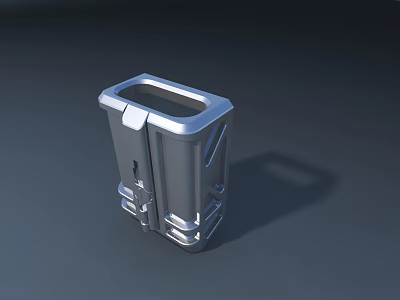 Public Facility Metal Trash Can With Lid And Modern Durable Design 3d model