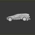 White Futuristic Concept Car 3D Model With Bold Design And Large Wheels