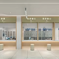 Modern Hospital Lobby Reception Area With Reception Desk Seating And Screens