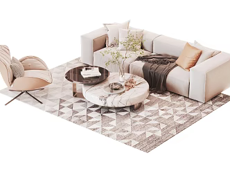 Modern Sofa Coffee Table Combination Sofa Coffee Table 3d model