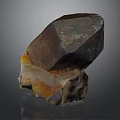 Natural Wood And Stone Sculpture With Orange Brown Texture Art Piece