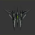 Futuristic Spacecraft With Aerodynamic Design And Green Glowing Accents For Space Exploration