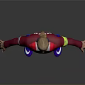 Stylish Sports Apparel With Red Blue Striped Jersey Red Shorts Blue Socks Purple Sneakers